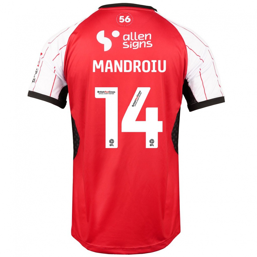 Kandiny Niño Camiseta Daniel Mandroiu #14 Blanco 1ª Equipación 2024/25 La Camisa Chile