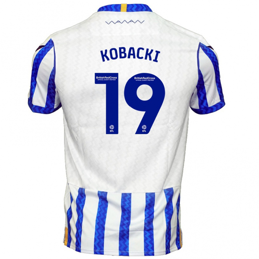 Kandiny Niño Camiseta Olaf Kobacki #19 Azul Blanco 1ª Equipación 2024/25 La Camisa Chile