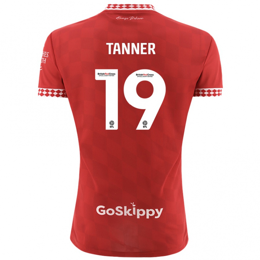 Kandiny Niño Camiseta George Tanner #19 Rojo 1ª Equipación 2024/25 La Camisa Chile