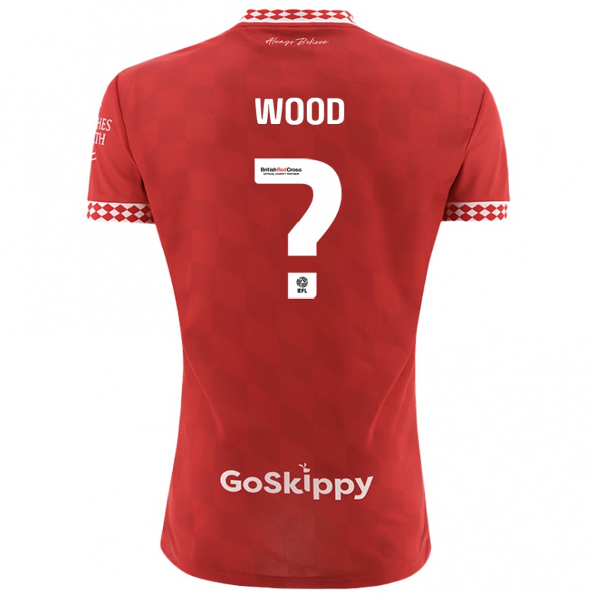 Kandiny Niño Camiseta Callum Wood #0 Rojo 1ª Equipación 2024/25 La Camisa Chile