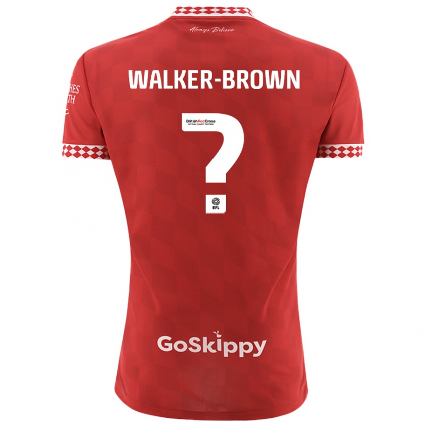 Kandiny Niño Camiseta Rushon Walker-Brown #0 Rojo 1ª Equipación 2024/25 La Camisa Chile