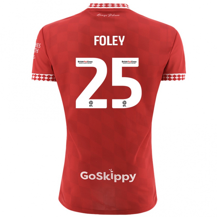 Kandiny Niño Camiseta Erin Foley #25 Rojo 1ª Equipación 2024/25 La Camisa Chile