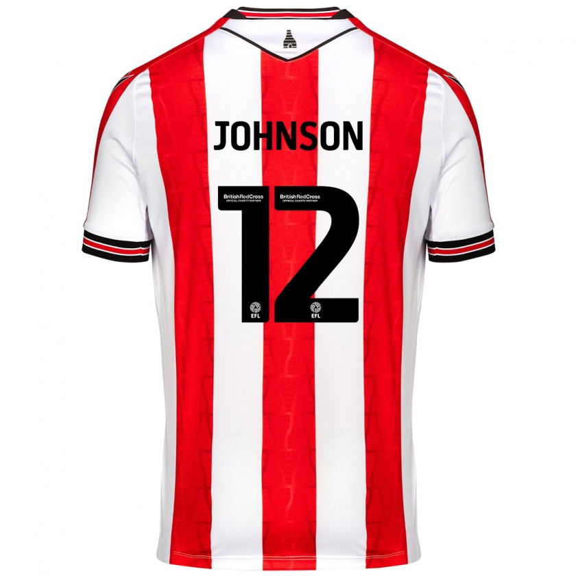 Kandiny Niño Camiseta Daniel Johnson #12 Rojo Blanco 1ª Equipación 2024/25 La Camisa Chile