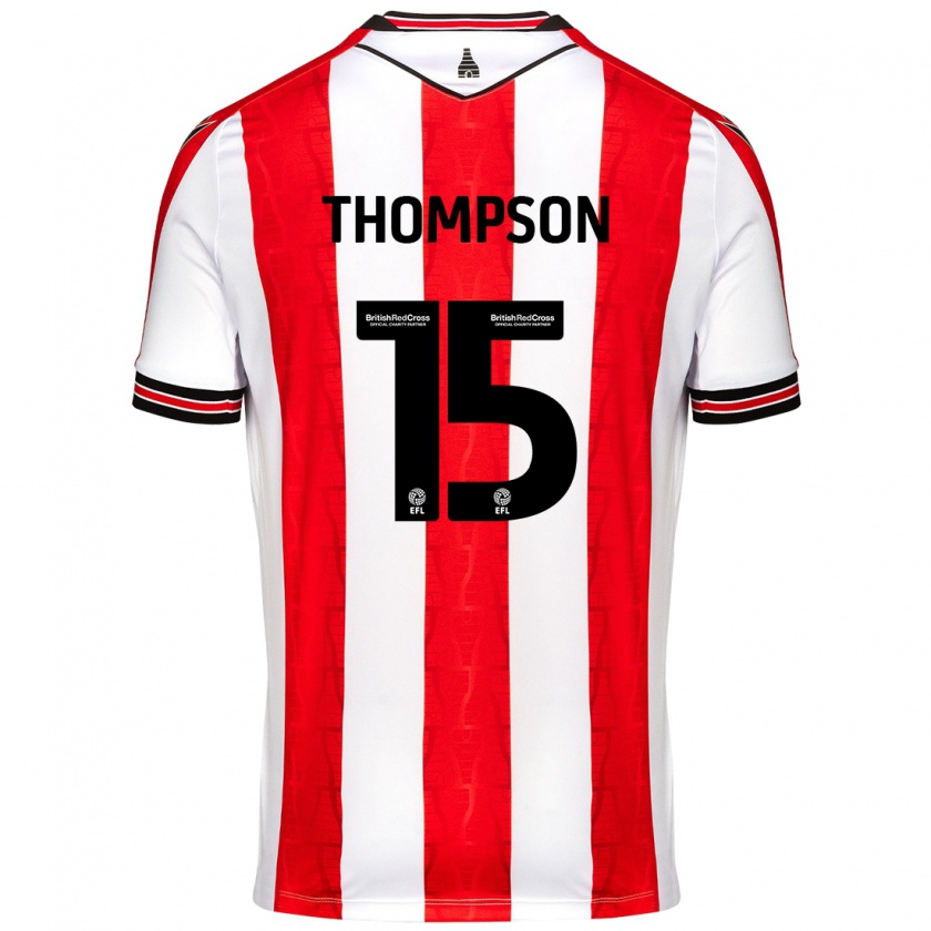 Kandiny Niño Camiseta Jordan Thompson #15 Rojo Blanco 1ª Equipación 2024/25 La Camisa Chile