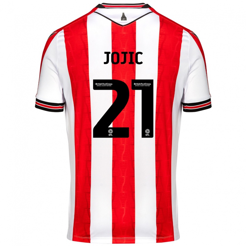 Kandiny Niño Camiseta Nikola Jojic #21 Rojo Blanco 1ª Equipación 2024/25 La Camisa Chile