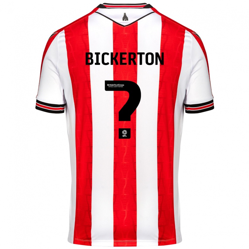 Kandiny Niño Camiseta Josh Bickerton #0 Rojo Blanco 1ª Equipación 2024/25 La Camisa Chile