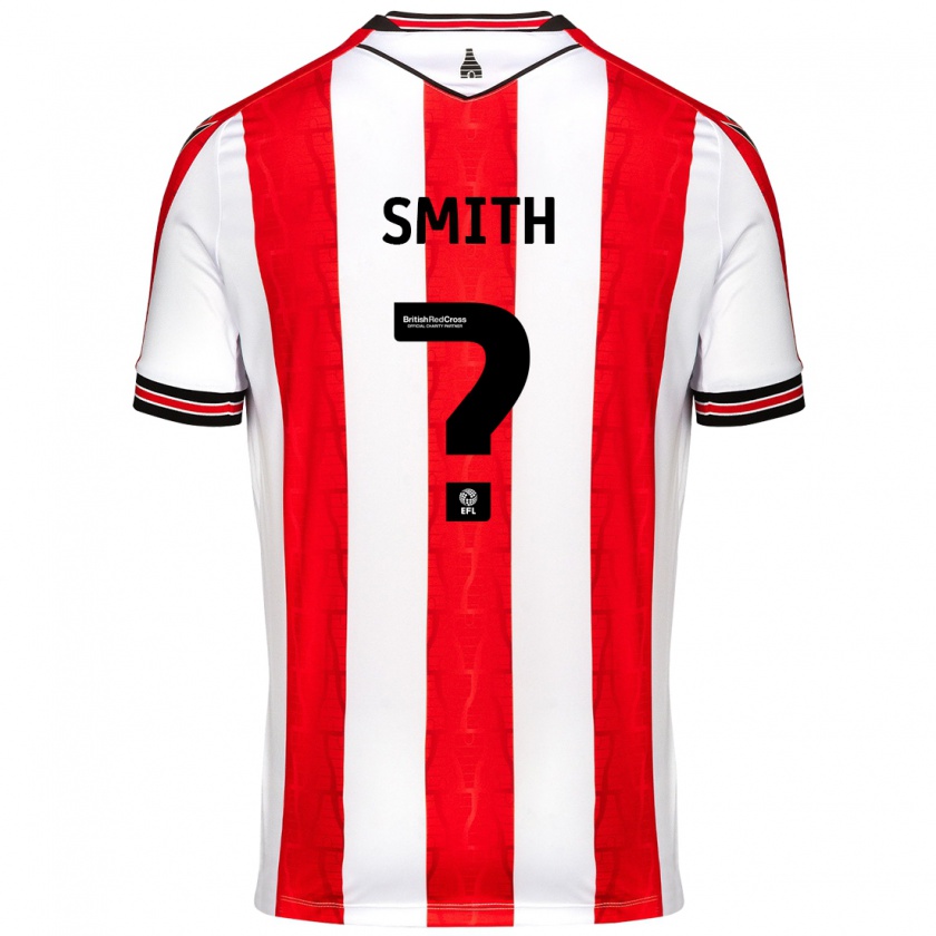 Kandiny Niño Camiseta William Smith #0 Rojo Blanco 1ª Equipación 2024/25 La Camisa Chile