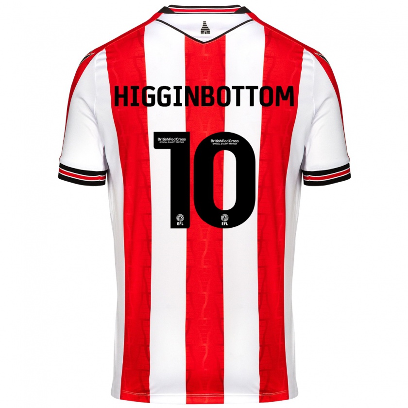 Kandiny Niño Camiseta Alice Higginbottom #10 Rojo Blanco 1ª Equipación 2024/25 La Camisa Chile