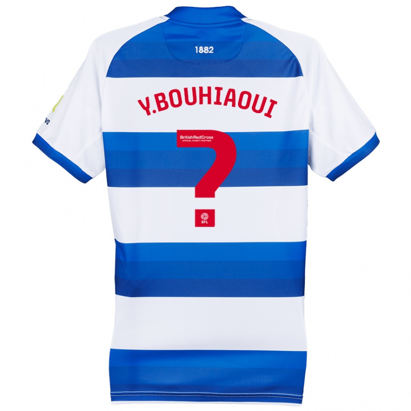 Kandiny Niño Camiseta Youssef Bouhiaoui #0 Blanco Azul 1ª Equipación 2024/25 La Camisa Chile