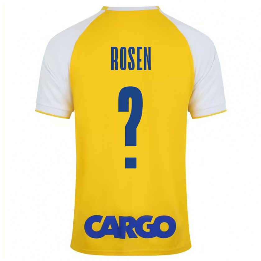 Kandiny Niño Camiseta Shahar Rosen #0 Amarillo Blanco 1ª Equipación 2024/25 La Camisa Chile