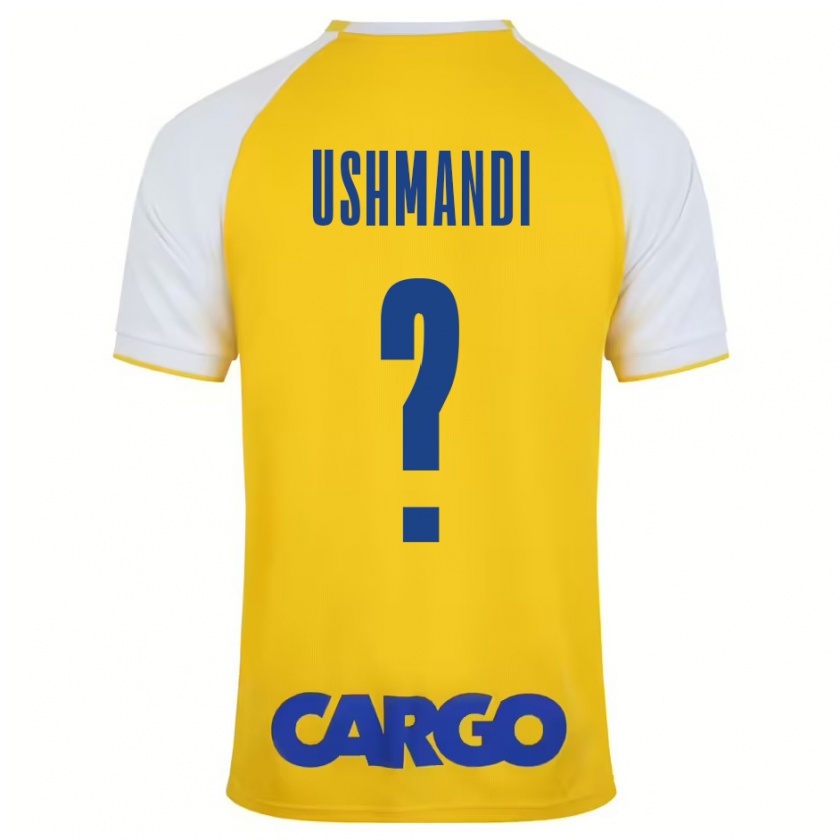 Kandiny Niño Camiseta Anar Ushmandi #0 Amarillo Blanco 1ª Equipación 2024/25 La Camisa Chile