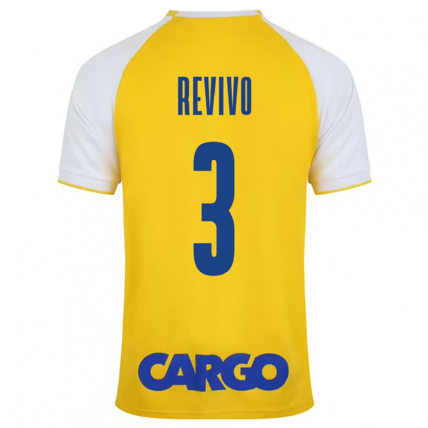 Kandiny Niño Camiseta Roy Revivo #3 Amarillo Blanco 1ª Equipación 2024/25 La Camisa Chile