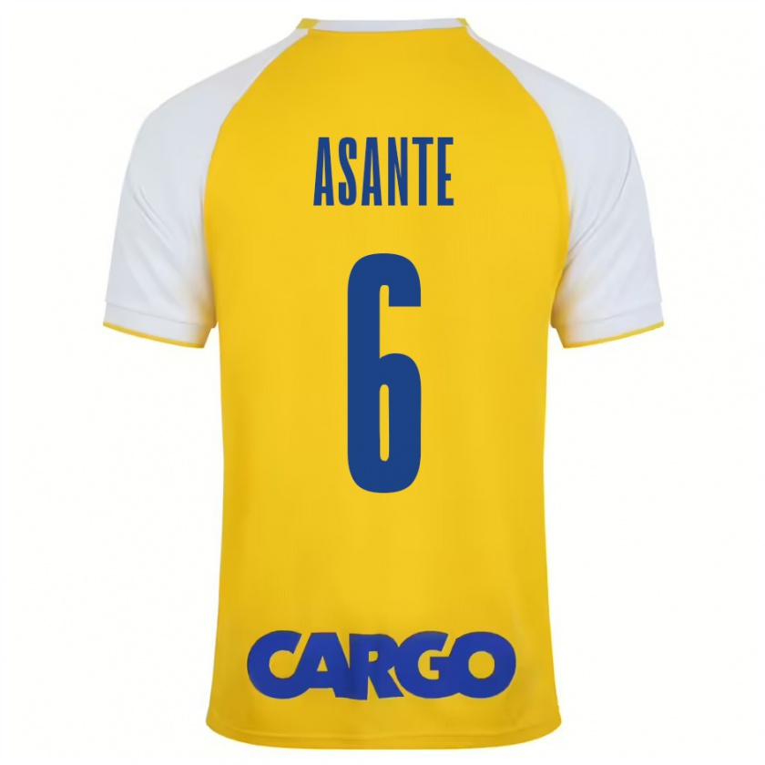 Kandiny Niño Camiseta Tyrese Asante #6 Amarillo Blanco 1ª Equipación 2024/25 La Camisa Chile