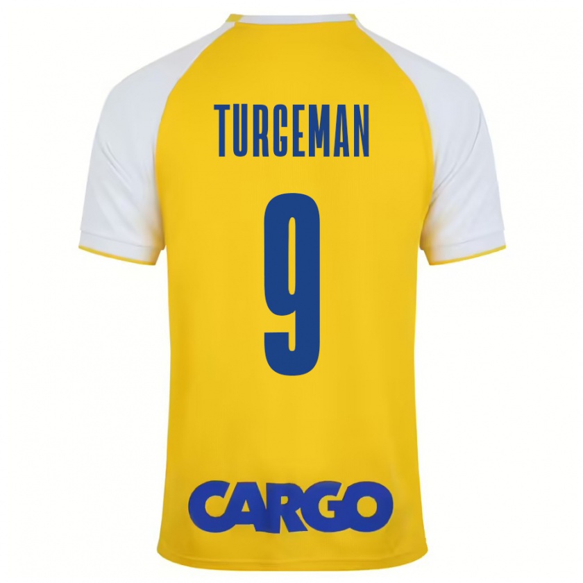 Kandiny Niño Camiseta Dor Turgeman #9 Amarillo Blanco 1ª Equipación 2024/25 La Camisa Chile