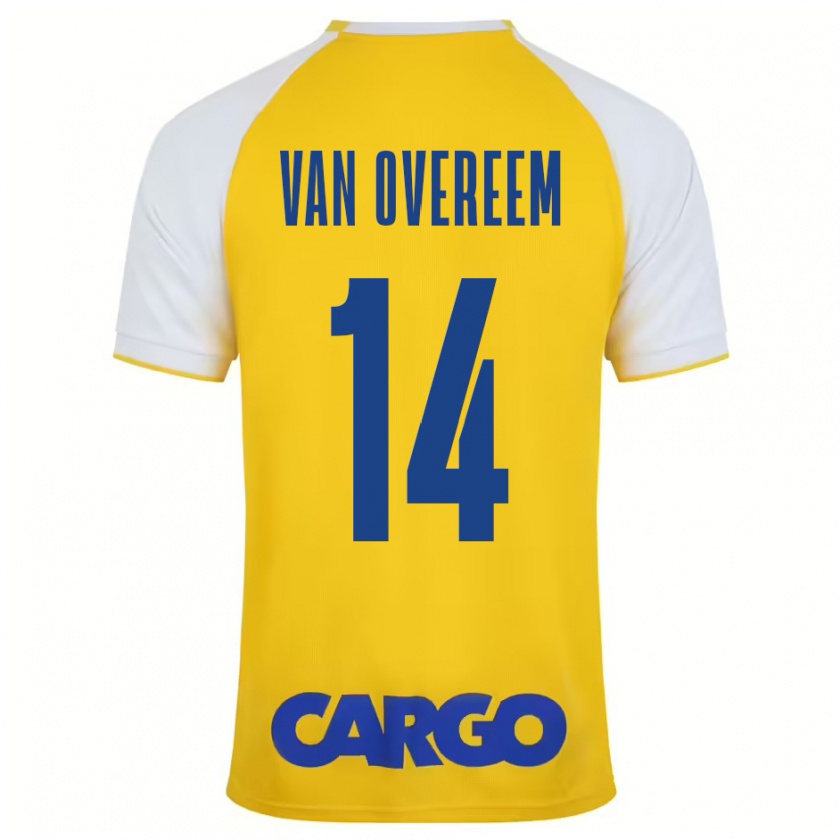 Kandiny Niño Camiseta Joris Van Overeem #14 Amarillo Blanco 1ª Equipación 2024/25 La Camisa Chile