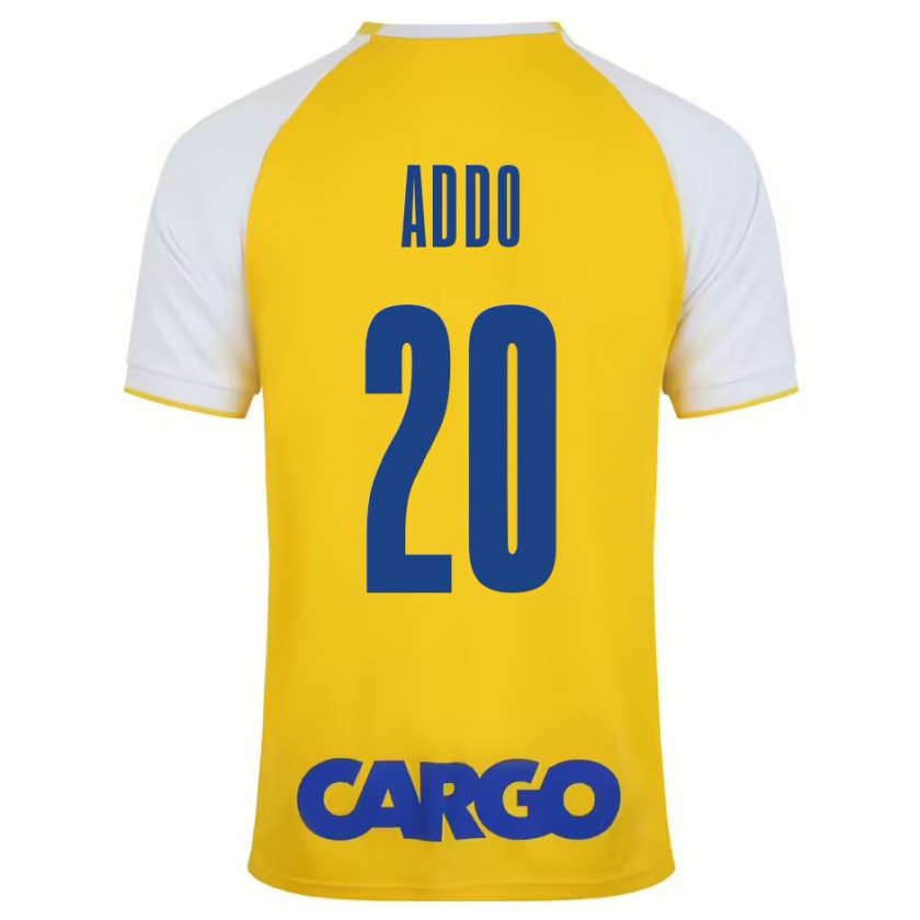 Kandiny Niño Camiseta Henry Addo #20 Amarillo Blanco 1ª Equipación 2024/25 La Camisa Chile