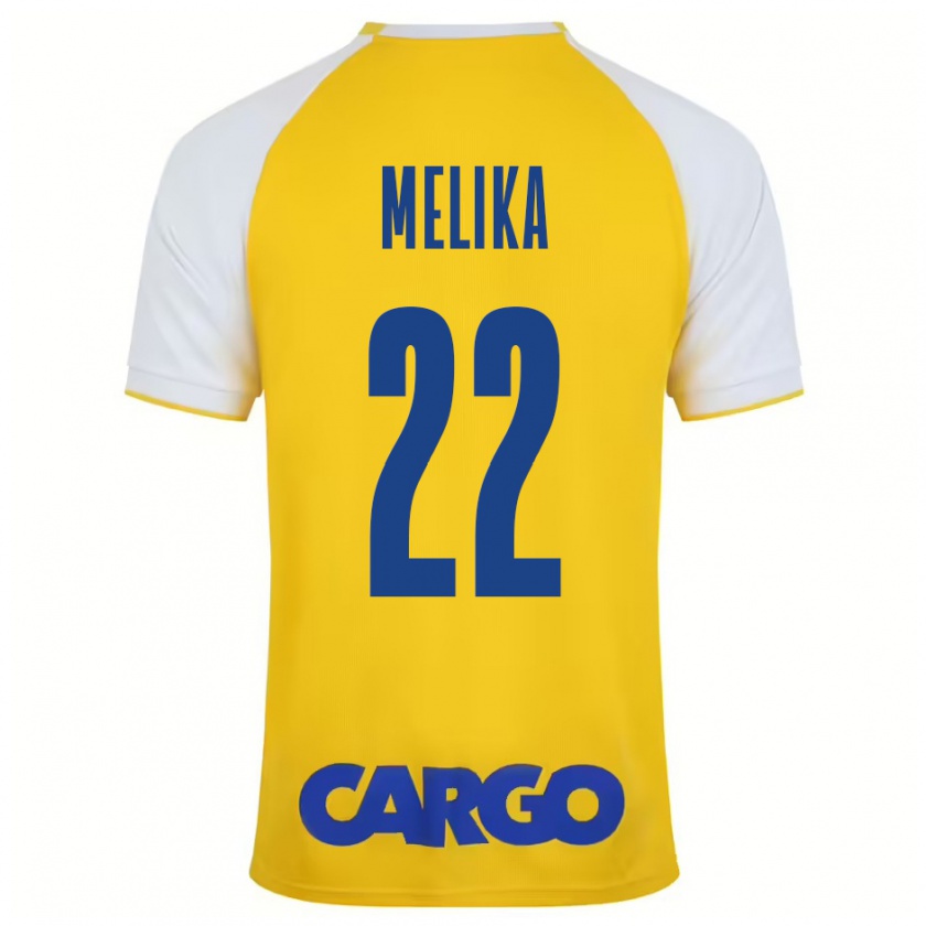 Kandiny Niño Camiseta Ofek Melika #22 Amarillo Blanco 1ª Equipación 2024/25 La Camisa Chile