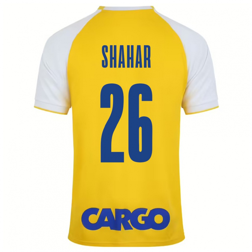 Kandiny Niño Camiseta Ido Shahar #26 Amarillo Blanco 1ª Equipación 2024/25 La Camisa Chile