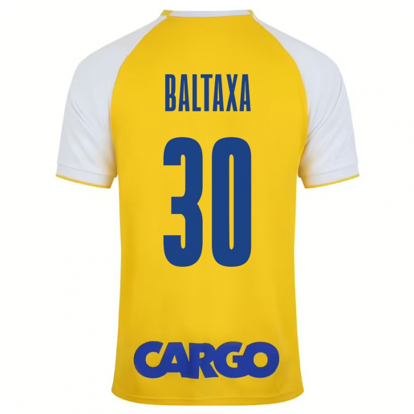 Kandiny Niño Camiseta Matan Baltaxa #30 Amarillo Blanco 1ª Equipación 2024/25 La Camisa Chile