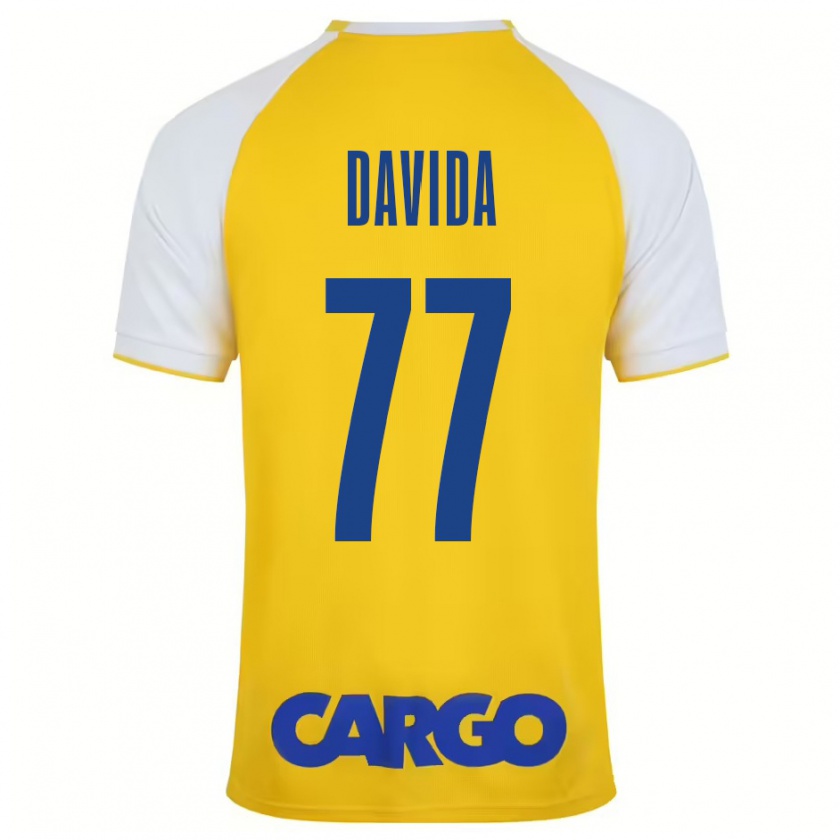 Kandiny Niño Camiseta Osher Davida #77 Amarillo Blanco 1ª Equipación 2024/25 La Camisa Chile