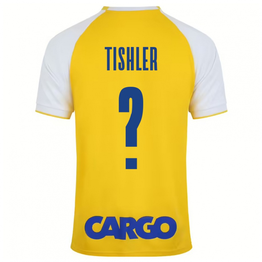 Kandiny Niño Camiseta Daniel Tishler #0 Amarillo Blanco 1ª Equipación 2024/25 La Camisa Chile