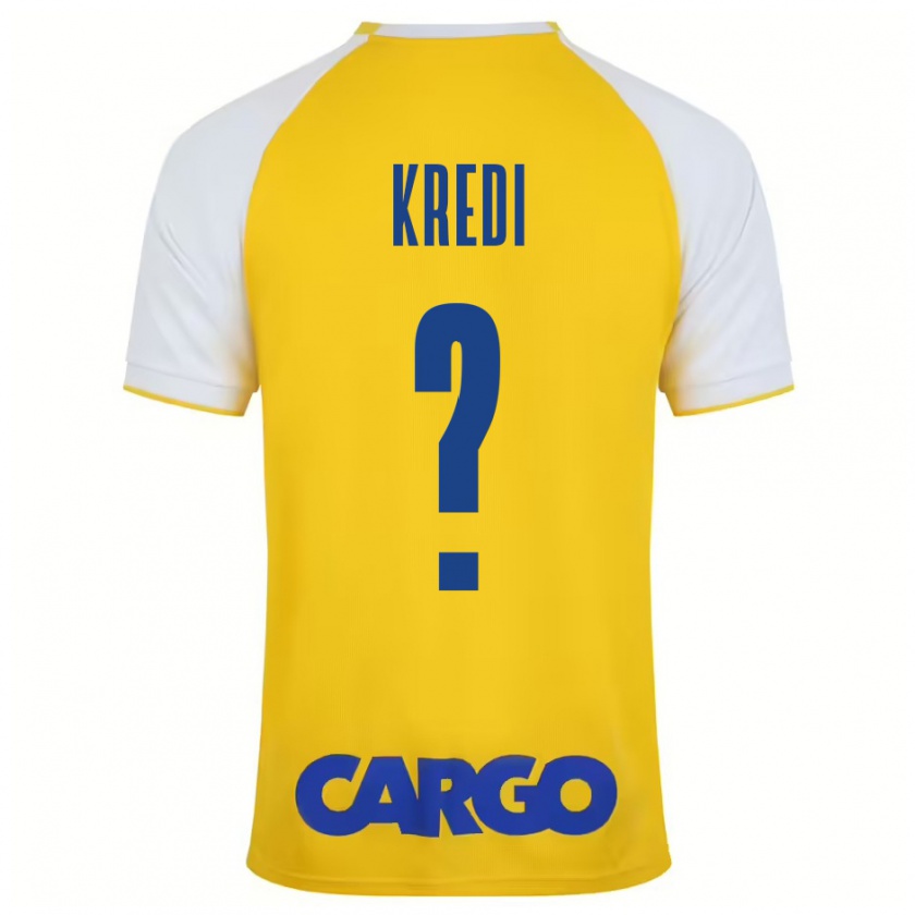 Kandiny Niño Camiseta Amit Kredi #0 Amarillo Blanco 1ª Equipación 2024/25 La Camisa Chile