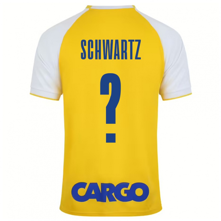 Kandiny Niño Camiseta Noam Schwartz #0 Amarillo Blanco 1ª Equipación 2024/25 La Camisa Chile