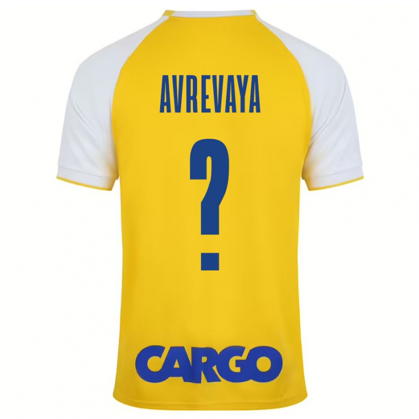 Kandiny Niño Camiseta Liroy Avrevaya #0 Amarillo Blanco 1ª Equipación 2024/25 La Camisa Chile