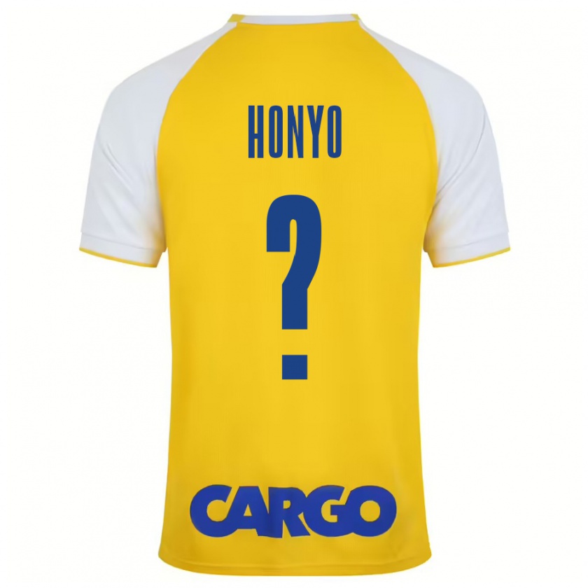 Kandiny Niño Camiseta Yoav Honyo #0 Amarillo Blanco 1ª Equipación 2024/25 La Camisa Chile