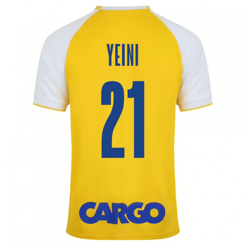 Kandiny Niño Camiseta Sheran Yeini #21 Amarillo Blanco 1ª Equipación 2024/25 La Camisa Chile