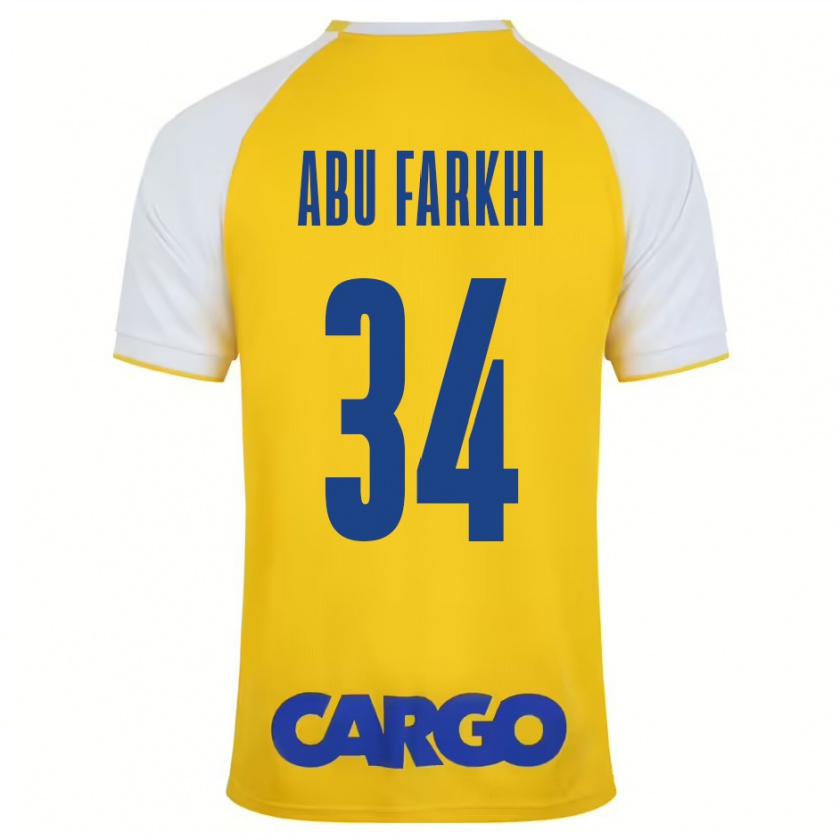 Kandiny Niño Camiseta Sayed Abu Farkhi #34 Amarillo Blanco 1ª Equipación 2024/25 La Camisa Chile