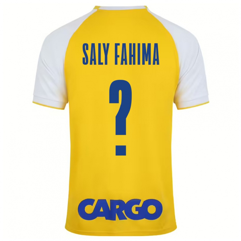 Kandiny Niño Camiseta Israel Saly Fahima #0 Amarillo Blanco 1ª Equipación 2024/25 La Camisa Chile