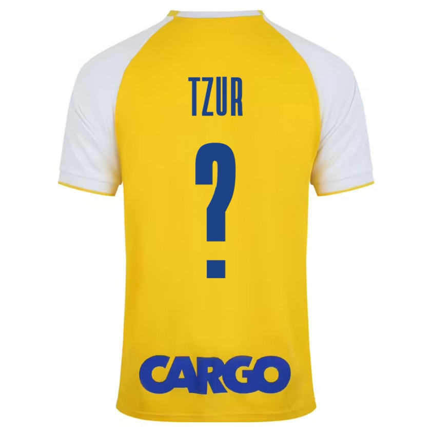 Kandiny Niño Camiseta Amit Tzur #0 Amarillo Blanco 1ª Equipación 2024/25 La Camisa Chile