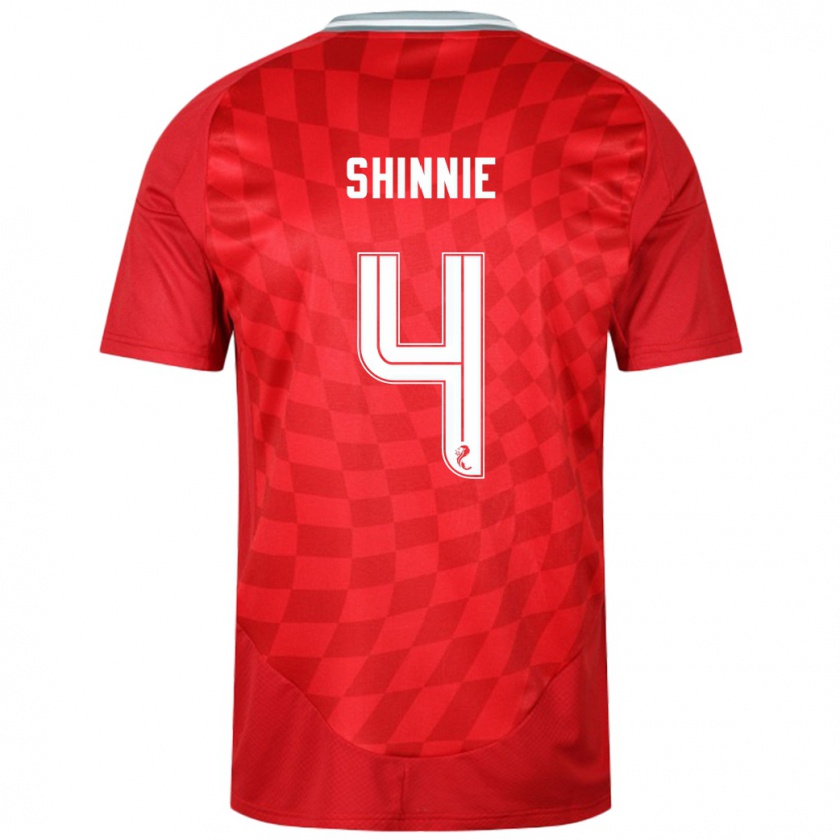 Kandiny Niño Camiseta Graeme Shinnie #4 Rojo 1ª Equipación 2024/25 La Camisa Chile