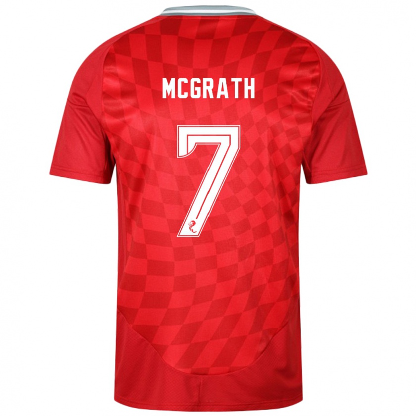 Kandiny Niño Camiseta Jamie Mcgrath #7 Rojo 1ª Equipación 2024/25 La Camisa Chile