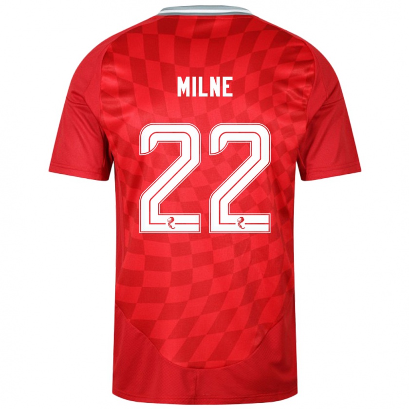 Kandiny Niño Camiseta Jack Milne #22 Rojo 1ª Equipación 2024/25 La Camisa Chile