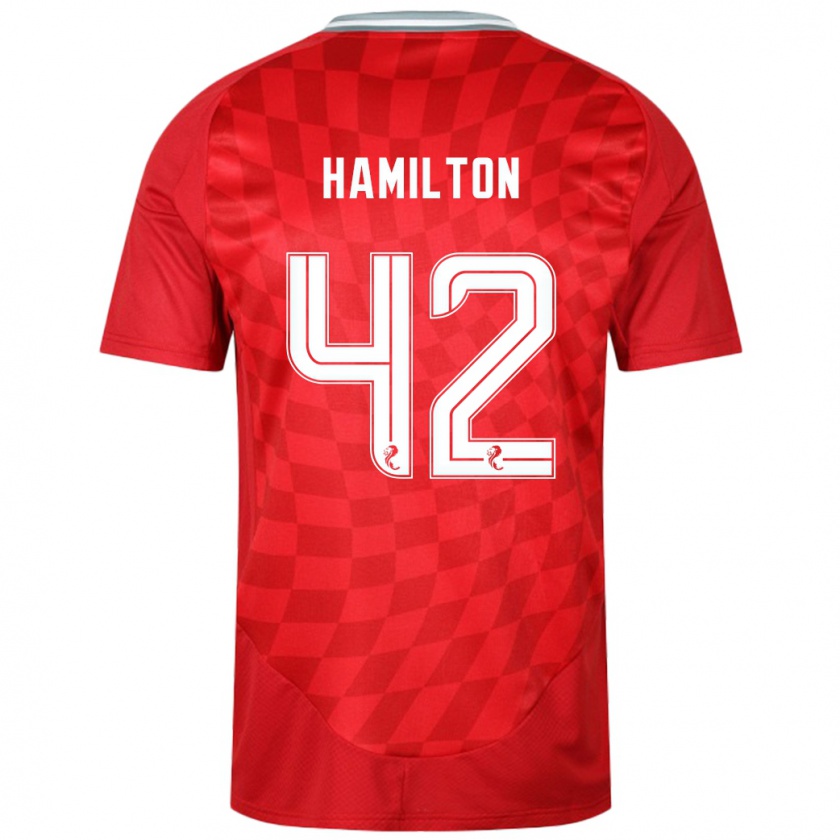 Kandiny Niño Camiseta Brendan Hamilton #42 Rojo 1ª Equipación 2024/25 La Camisa Chile