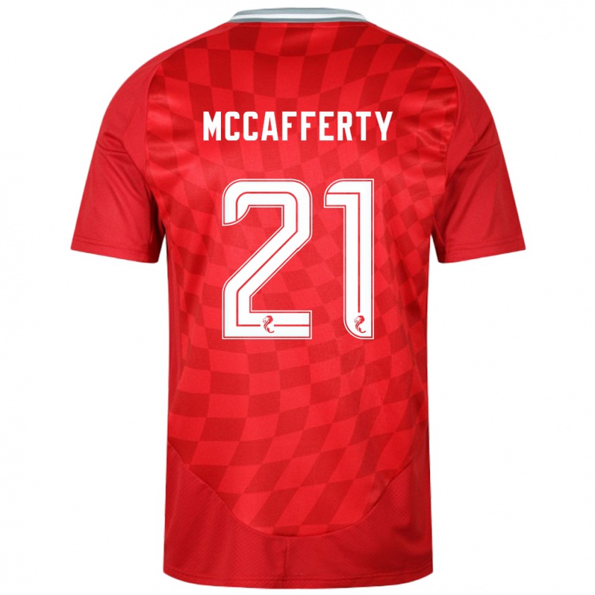 Kandiny Niño Camiseta Eirinn Mccafferty #21 Rojo 1ª Equipación 2024/25 La Camisa Chile