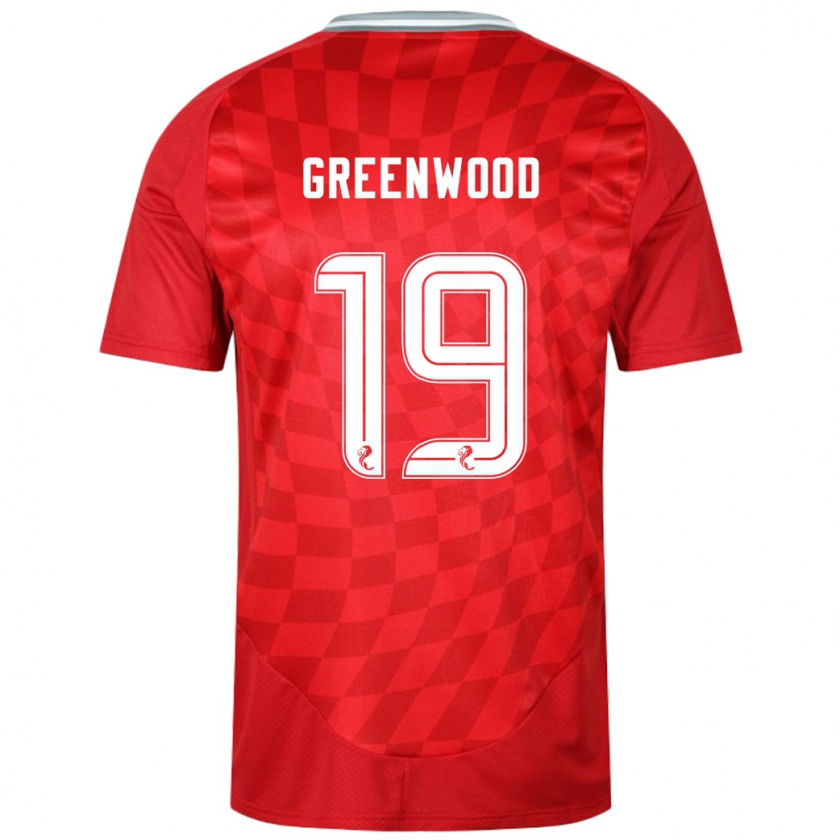 Kandiny Niño Camiseta Brodie Greenwood #19 Rojo 1ª Equipación 2024/25 La Camisa Chile