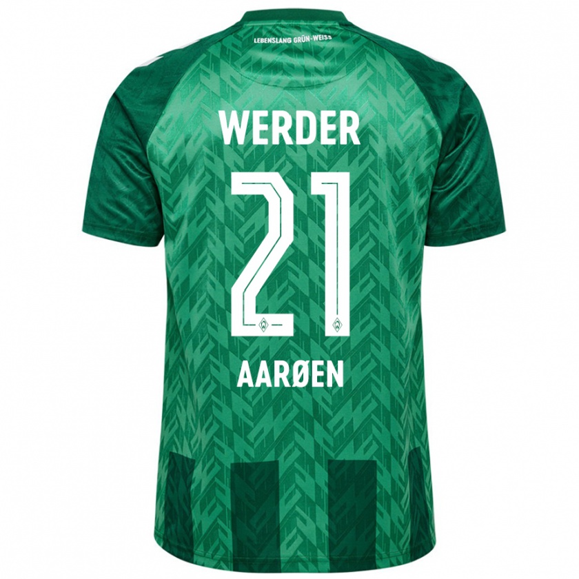 Kandiny Niño Camiseta Isak Hansen-Aarøen #21 Verde 1ª Equipación 2024/25 La Camisa Chile