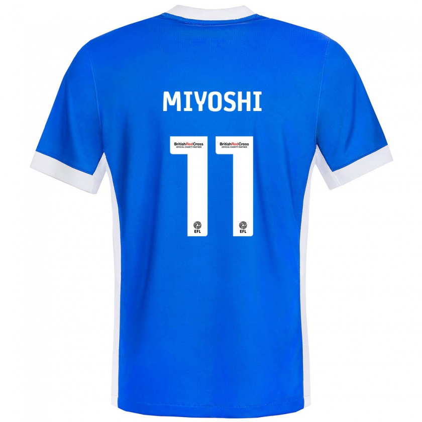 Kandiny Niño Camiseta Koji Miyoshi #11 Azul Blanco 1ª Equipación 2024/25 La Camisa Chile