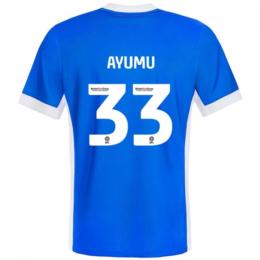 Kandiny Niño Camiseta Ayumu Yokoyama #33 Azul Blanco 1ª Equipación 2024/25 La Camisa Chile