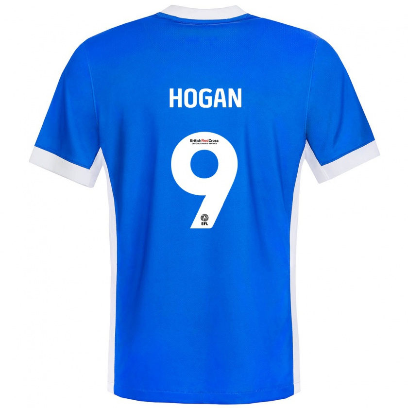 Kandiny Niño Camiseta Scott Hogan #9 Azul Blanco 1ª Equipación 2024/25 La Camisa Chile