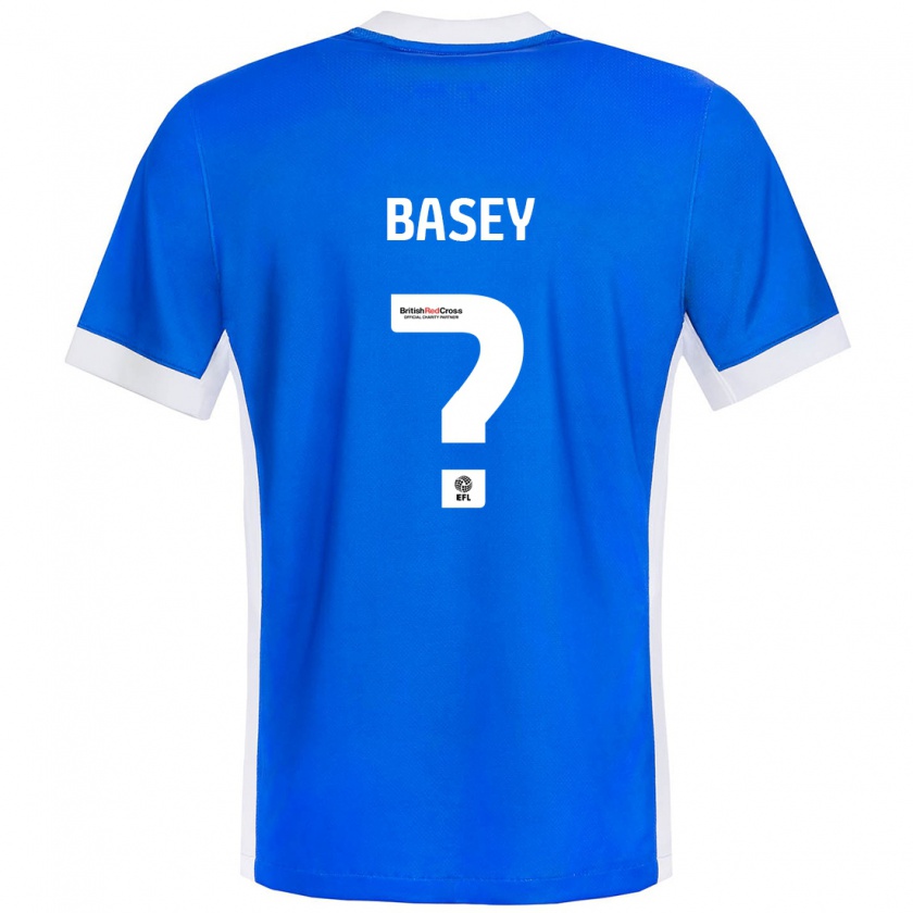 Kandiny Niño Camiseta Oliver Basey #0 Azul Blanco 1ª Equipación 2024/25 La Camisa Chile