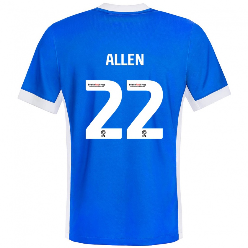 Kandiny Niño Camiseta Remi Allen #22 Azul Blanco 1ª Equipación 2024/25 La Camisa Chile