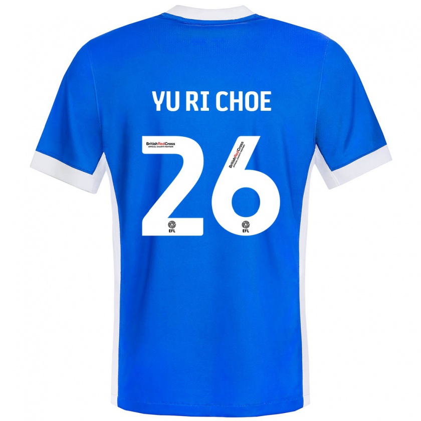 Kandiny Niño Camiseta Yu-Ri Choe #26 Azul Blanco 1ª Equipación 2024/25 La Camisa Chile