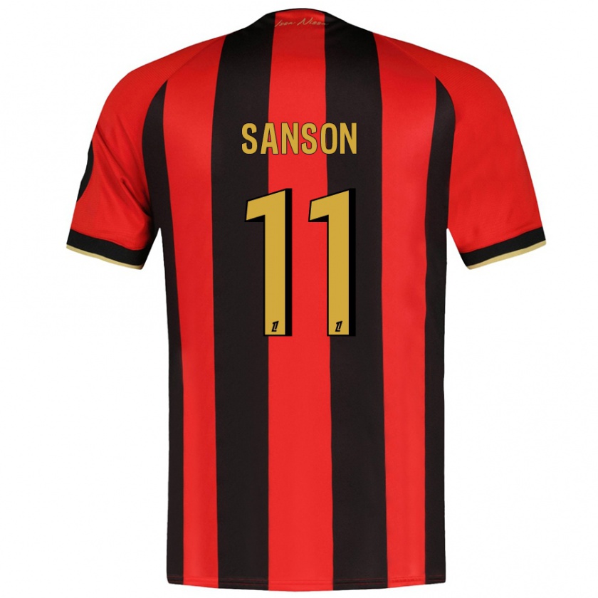 Kandiny Niño Camiseta Morgan Sanson #11 Rojo Negro 1ª Equipación 2024/25 La Camisa Chile