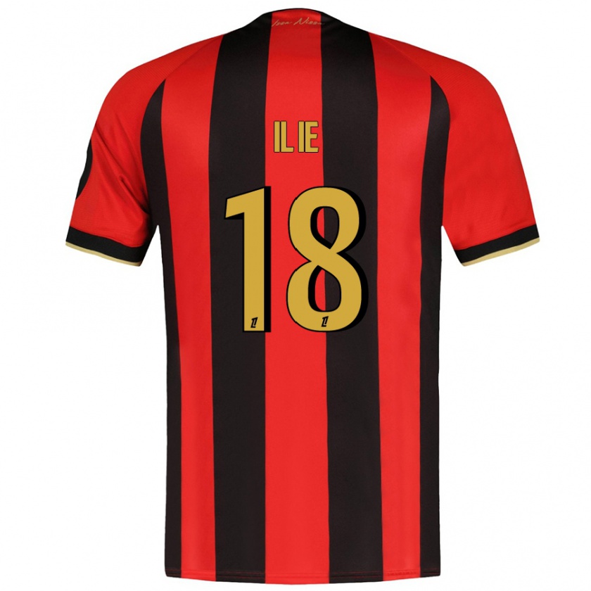 Kandiny Niño Camiseta Rareș Ilie #18 Rojo Negro 1ª Equipación 2024/25 La Camisa Chile