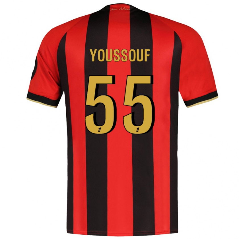 Kandiny Niño Camiseta Youssouf Ndayishimiye #55 Rojo Negro 1ª Equipación 2024/25 La Camisa Chile