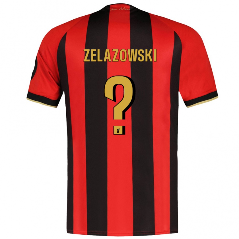 Kandiny Niño Camiseta Bartosz Zelazowski #0 Rojo Negro 1ª Equipación 2024/25 La Camisa Chile